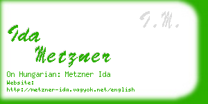 ida metzner business card